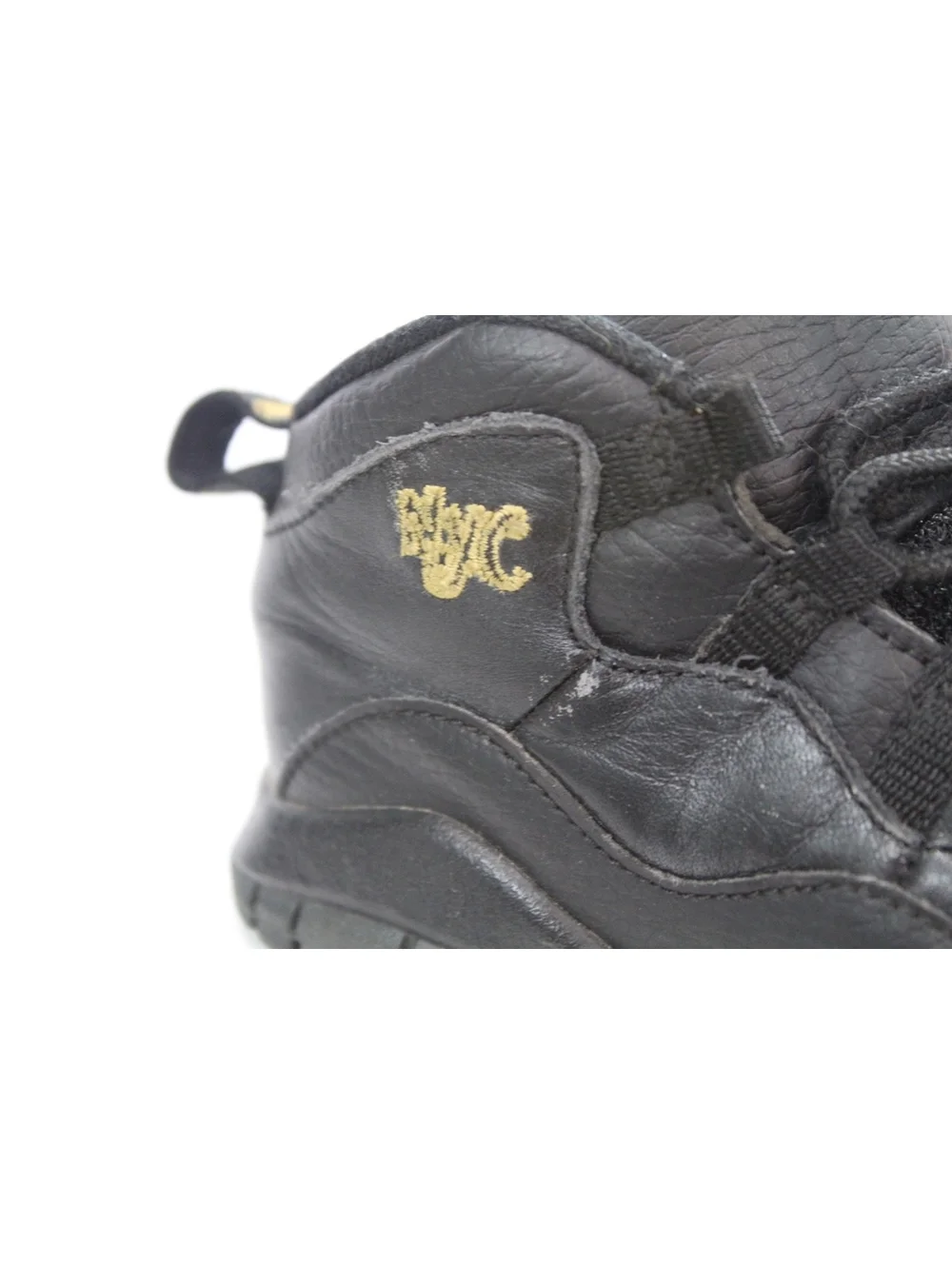 Nike Air Jordan 10 Retro Sneakers City Pack NYC Shoes Black Gold Youth Boy Sz 9C